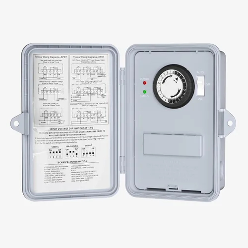 Vista 11 de BN-LINK Temporizador de bomba de piscina, caja de temporizador digital para exteriores, resistente programable de 7 días, 2 HP 40 A máximo, 120