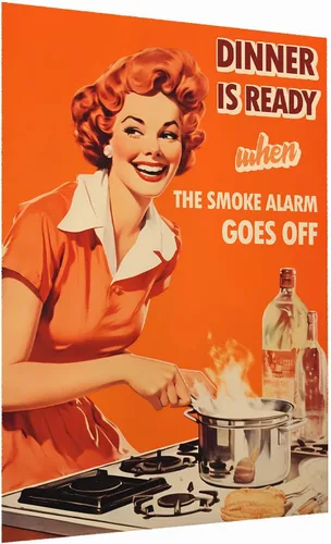 Vista 22 de Impresión retro de cocina – Divertido póster de los años 50, impresión retro de cocina, arte de pared de cocina feliz ama de casa, decoración retro