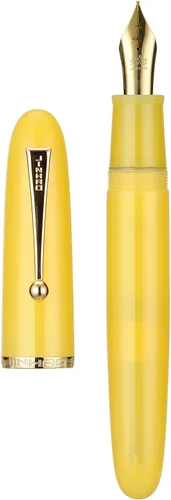 Vista 21 de Jinhao 9019 Serie DaDao Pluma Estilográfica, Tamaño 8 Plumín Mediano Heartbeat con Convertidor de Tinta Grande, Diseño Acrílico Rojo Brillante Pluma
