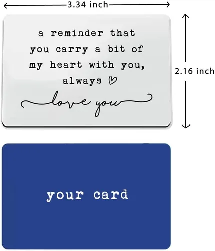 Vista 12 de Wallet Insert, Engraved Gift For Him, Valentine’s Day Gift, Birthday Gift, Hubby Gift, Engraved Wallet Insert Card, Reminder You Carry My Heart