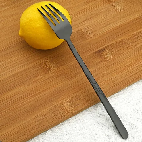 Vista 3 de Juego de cubiertos negros de 20 piezas, cubiertos de acero inoxidable 18/10 para 4, utensilios de cocina incluyen cuchillos, tenedores, cucharas