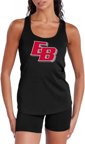 Vista 488 de Camiseta deportiva sin mangas oficial de NCAA Collegiate para mujer, con espalda cruzada, colección con logotipo primario