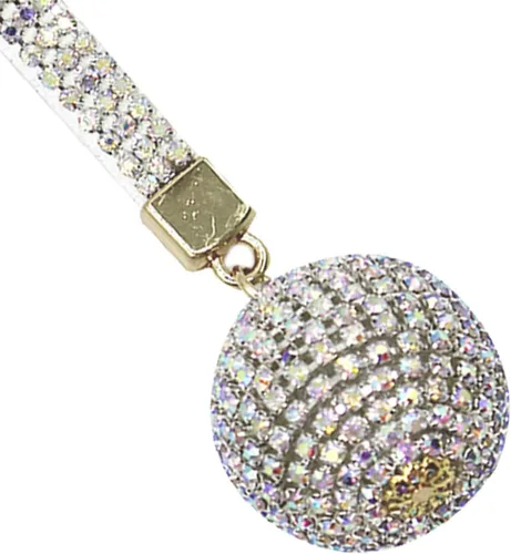 Vista 3 de AIBEARTY Llavero de bola de cristal brillante con diamantes de imitación de moda, bolsa de automóvil, llavero colgante para mujeres y niñas, regalo