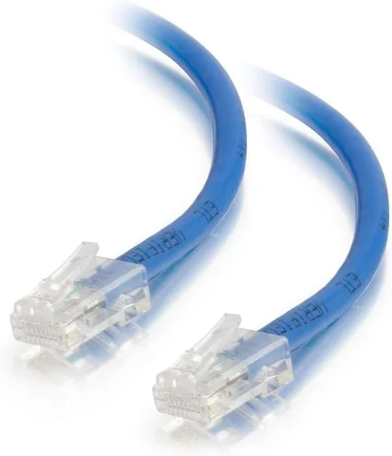 Vista 110 de C2G 24494 Cable cruzado Cat5e - Cable de conexión de red sin blindaje sin arranque, naranja (3 pies, 3.0 ft)