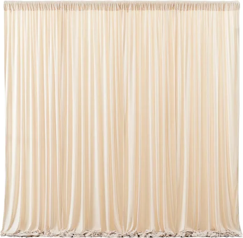 Vista 8 de Cortinas de Fondo Beige - Cortinas de Poliéster Sin Arrugas para Fotografía, Cortinas de Fondo para Fiestas, para Decoraciones de Baby Shower
