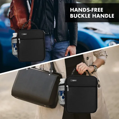 Vista 9 de opux - Lonchera aislada para niños y adultos, bolsa de almuerzo a prueba de fugas para niños, niñas, hombres y mujeres, lonchera reutilizable y Negro
