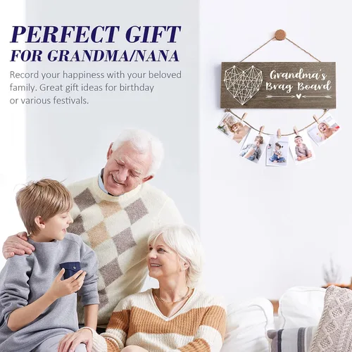 Vista 2 de Tabla de regalo para abuela, regalos del día de la madre para abuela de nieta, nieto, marco de fotos para abuela, regalo de abuela para nietos