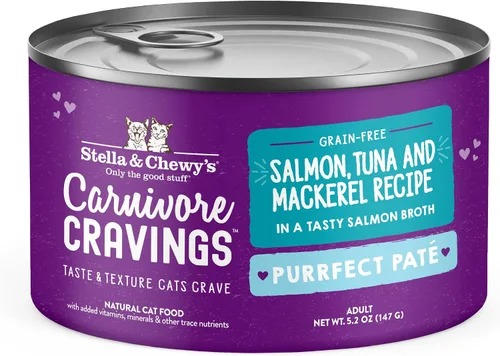 Vista 10 de Stella & Chewy's Carnivore Cravings Purrfect Paté - Alimento húmedo prémium sin granos para gatos, receta de pollo y atún, alto contenido