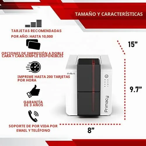 Vista 4 de Evolis Primacy 2 Impresora de identificación de una sola cara con software para principiantes, cámara web HD y todo lo necesario para imprimir