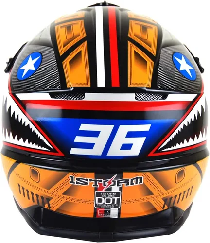 Vista 5 de 1Storm - Casco de motocross para adultos BMX MX ATV Dirt Bike Downhill Mountain Bike estilo Monster Shark Racing HKY_SC09S