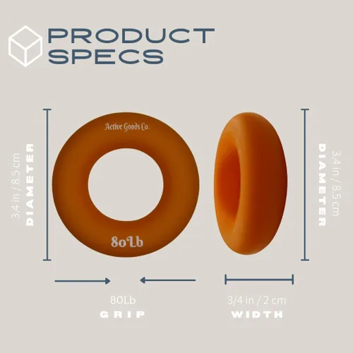 Vista 4 de ActiveGoodsCo - Anillo de silicona hecho para uso profesional. Niveles de resistencia progresiva de 10 libras-120 libras (8.8-121.3 lbs). Dos