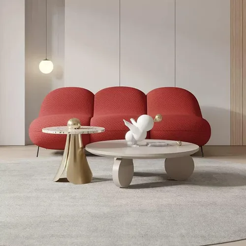 Vista 4 de Mesa auxiliar de sofá, mesa de centro para sala de estar, mesa de té pequeña, tamaño balcón, mesa de centro redonda combinada, muebles creativos