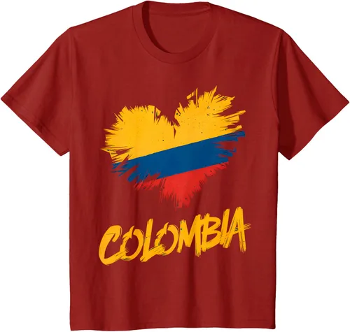 Vista 61 de Camiseta con la bandera del corazón de Colombia