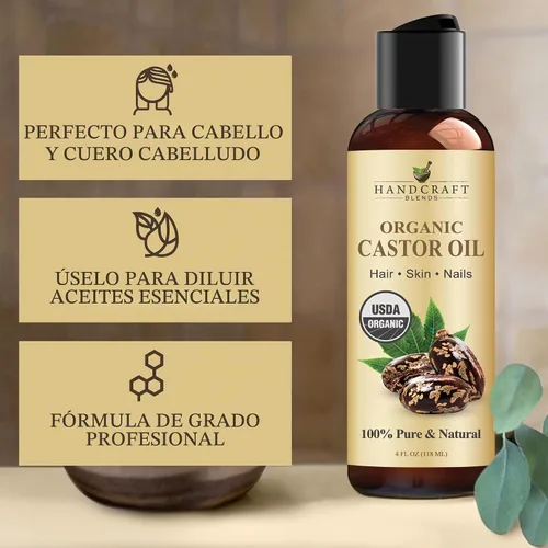 Vista 5 de Handcraft Blends Aceite de ricino orgánico - 4 Fl Oz