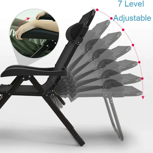 Vista 6 de Zero Gravity Garden Sun Lounger Reclining Chair, Folding Patio Lounge Recliners for Camping Beach Deck Purple
