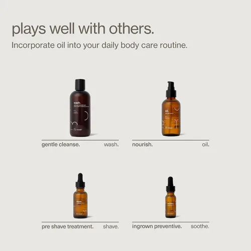 Vista 8 de Maude Aceite No. 0 - Masaje orgánico hidratante + aceite corporal - Hidratante para la piel con jojoba, coco + aceite de ricino - rico en vitamina B