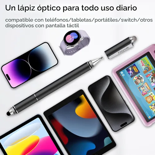 Vista 6 de Penyeah Lápiz capacitivo universal de alta precisión y sensibilidad, para tabletas, iPhone, iPad, laptops, con 4 puntas de repuesto, color negro