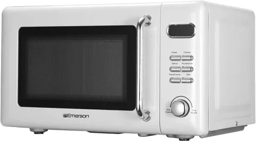 Vista 2 de Emerson MWR7020W - Horno microondas compacto para encimera con control de botón, pantalla LED, 700 W, 5 niveles de potencia, 8 menús automáticos