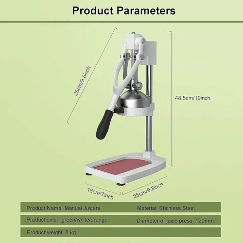 Vista 7 de Exprimidor y triturador de frutas profesional con base de hierro fundido; pie de ventosa para jugo de sandía y tomate, naranja ~