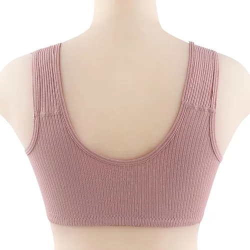 Vista 4 de Womens Bra Comfortable Sports Push Up Bras Front Snaps Seniors Wireless Beauty Back Full Coverage Easy Close Bras