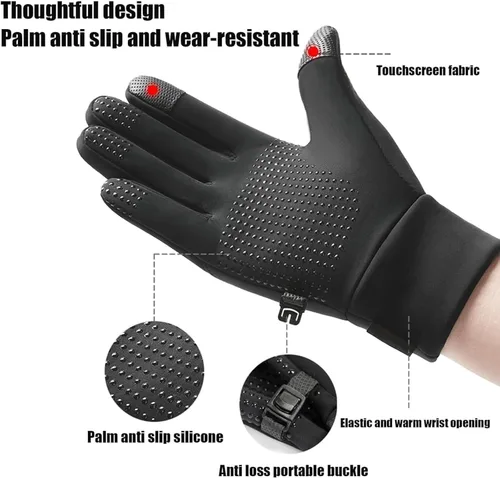 Vista 6 de ABABC Guantes térmicos para hombres y mujeres, calentadores de manos de dedo completo, guantes térmicos térmicos para nieve, guantes de trabajo