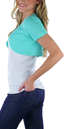 Vista 3 de ToBeInStyle Suéter bolero de manga corta con estilo versátil para mujer
