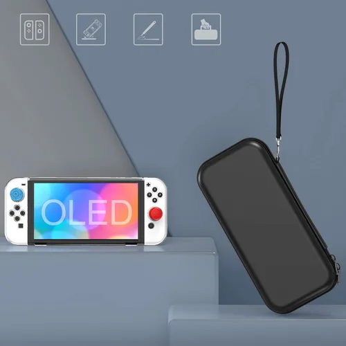 Vista 7 de HEYSTOP Switch OLED Case Compatible with Nintendo Switch OLED Model 2021, 9 in 1 Accessories for Switch OLED Model with Dockable Protective Case, HD