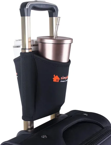 Vista 3 de simpletome Portavasos para equipaje con manos libres, accesorio para bolsa de bebidas, estilo simple, materiales elásticos, fácil de instalar