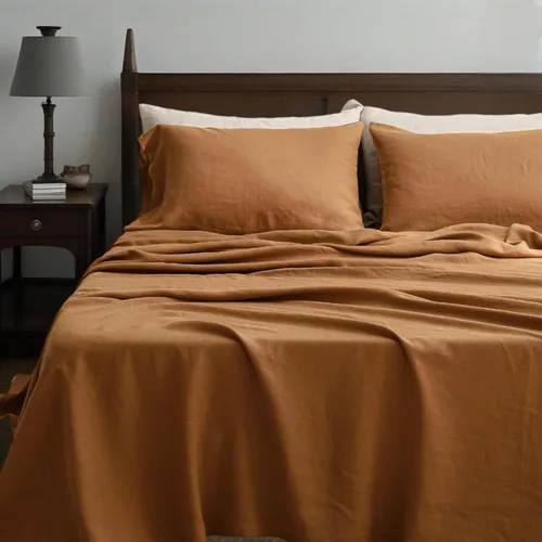 Vista 29 de Simple&Opulence Juego de sábanas de 100 % lino tamaño Twin, 3 piezas de lino francés natural, juego de ropa de cama transpirable, suave y duradero