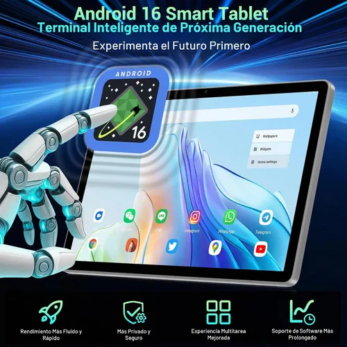 Vista 4 de Tablet Android 16 de 11 pulgadas con Gemini AI, tabletas de pantalla FHD de 2K, 36 GB de RAM 256 GB ROM, Octa-Core T615, 2 en 1 con teclado, 8000