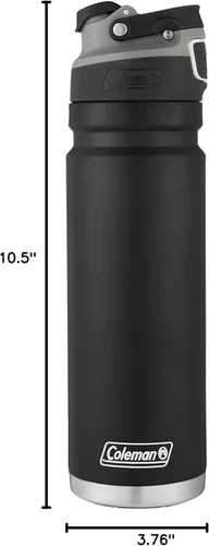 Vista 7 de Coleman Autoseal FreeFlow - Botella de agua de acero inoxidable, color negro, 24 onzas