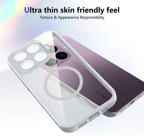 Vista 183 de Funda magnética transparente compatible con Xiaomi 17T, color negro 2 en 1 PC + TPU cubierta de teléfono a prueba de golpes, carcasa protectora