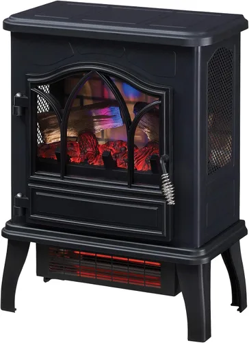 Vista 8 de duraflame® Calentador eléctrico de estufa de chimenea de cuarzo infrarrojo 3D, negro