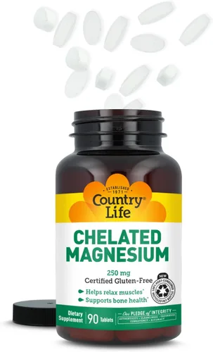 Vista 8 de Country Life Magnesio quelado 250 mg, 90 tabletas