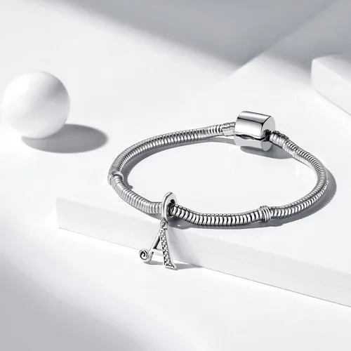 Vista 3 de BETTY&SARAH Dijes de plata de ley 925 con letras para pulseras y collares, dije con inicial del alfabeto, regalo de joyería para mujer