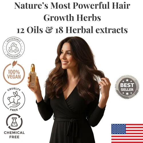 Vista 5 de Revatology Aceite para el crecimiento del cabello para adultos, prelavado ayurvédico y tratamiento del cuero cabelludo durante la noche