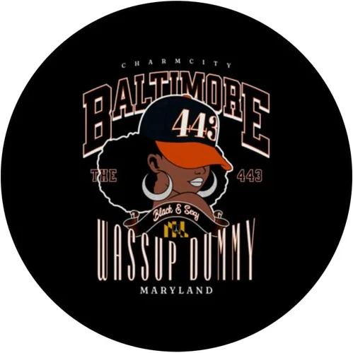 Vista 3 de 443 Código de área Baltimore Maryland Flag Blaq Girl Bmore Pride PopSockets estándar PopGrip