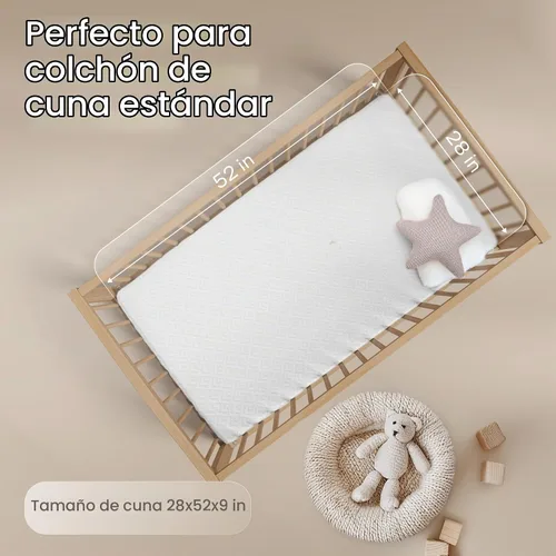Vista 3 de Protector de colchón 100% impermeable para cuna, protección de 360 grados contra derrames, manchas y accidentes para padres y dueños de mascotas
