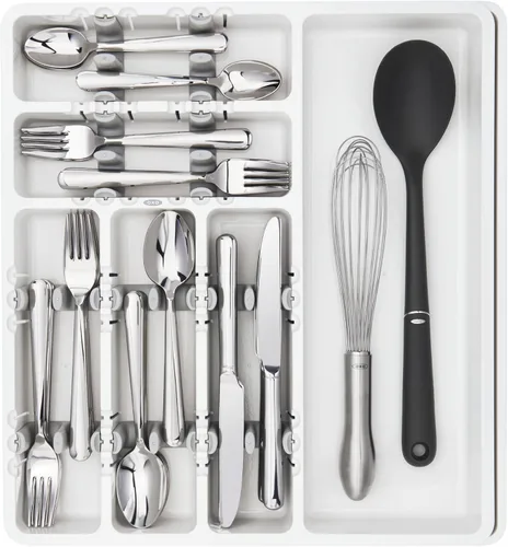 Vista 4 de OXO Good Grips - Organizador grande de utensilios expandible, color blanco