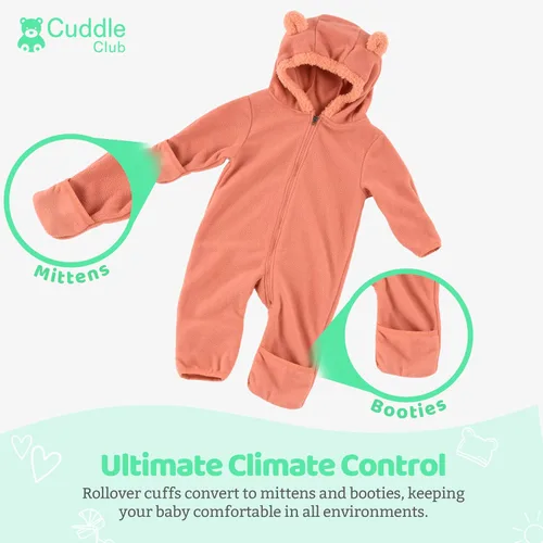 Vista 51 de Enterizo de vellón para bebé, rómper de una sola pieza con capucha para niños, ropa para exteriores, chaqueta infantil