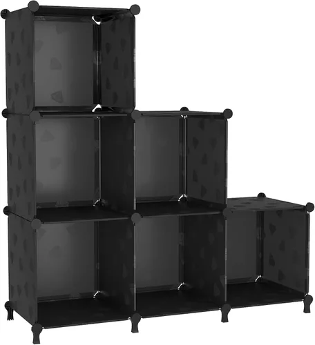 Vista 8 de UNKU Organizador de almacenamiento de cubos, 3 cubos organizadores de armario, estantes de almacenamiento, estantería apilable para bricolaje