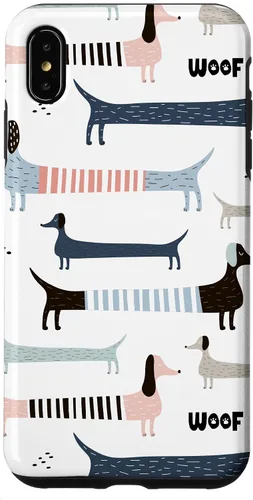 Vista 11 de Dachshund Weenie Weiner Dog - Carcasa para iPhone 17, diseño azul, rosa y blanco