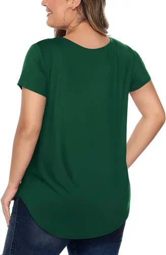 Vista 2 de Amoretu Camiseta de manga corta con cuello en V cruzado para mujer