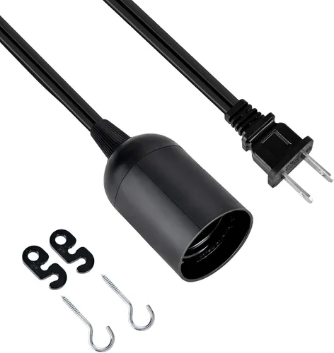 Vista 3 de Simple Deluxe - Cordón de lámpara colgante de linterna de 15 pies con enchufe E26, con interruptor de encendido/apagado (bombilla no incluida)