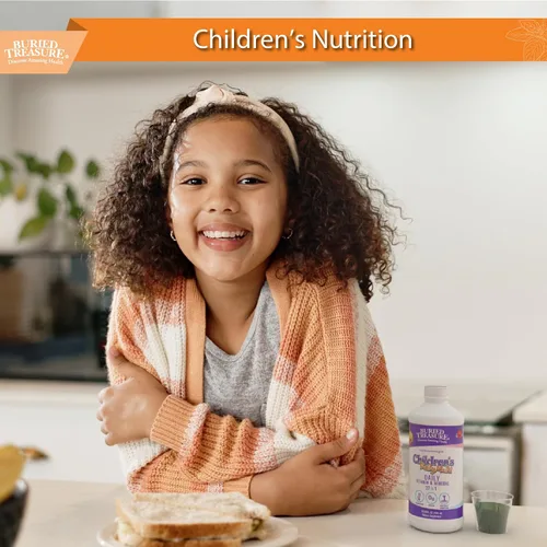 Vista 8 de Buried Treasure - Multivitamínico líquido diario para niños, 27 vitaminas y minerales con mezcla de superalimentos, sin azúcar, vegano, sabor