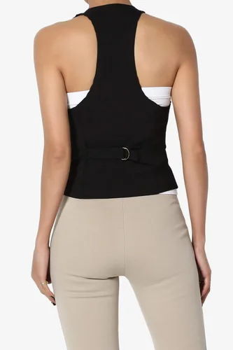 Vista 2 de TheMogan chaleco ajustable en la espalda para mujer.