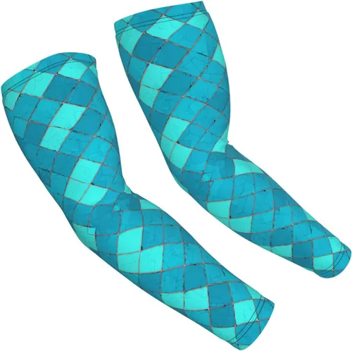 Vista 5 de Acuarela Limón Enfriamiento Brazo Mangas Cubierta UV Protección Solar para Mujeres Golf Brazo Mangas 1 Par, Estrella de mar de tortuga oceánica