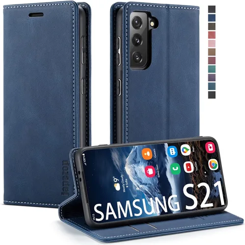 Vista 26 de Funda tipo cartera para Samsung Galaxy S21 5G con bloqueo RFID, color negro