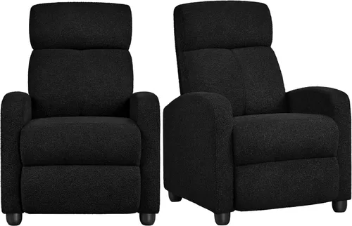 Vista 21 de Yaheetech Silla reclinable de pana con pushback de 2 asientos, silla de sala de estar con cojín de asiento grueso y respaldo, silla reclinable