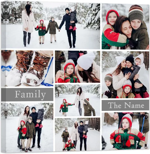 Vista 14 de ZXHYWYM Imágenes en lienzo, collage personalizado de 9 fotos, collage personalizado con texto para subir imágenes al lienzo, tu familia, perro